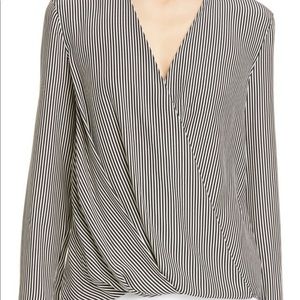 rag & bone Black and White Striped Blouse